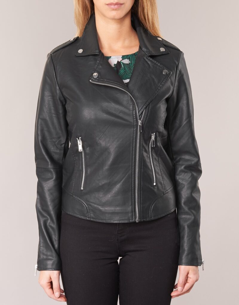 Giacca in pelle  Vila  VICARA  Nero Giacche in pelle Donna - 4
