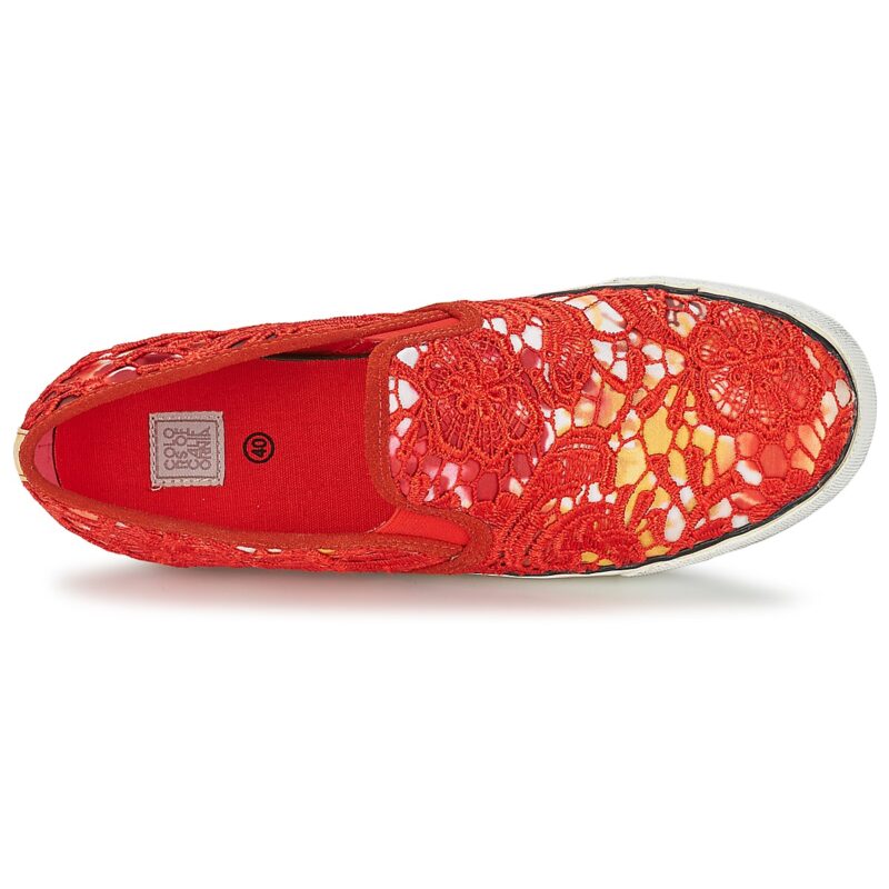 Colors of California LACE SLIP Rosso Slip on Donna - 6