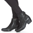 Mjus DALLY STAR Schwarze Damen-Ankle-Boots - Gr&ouml;&szlig;e 8