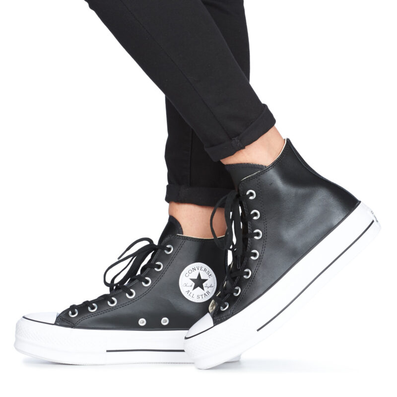 Converse CHUCK TAYLOR ALL STAR LIFT CLEAN LEATHER HI Nero Sneakers alte Donna - 8