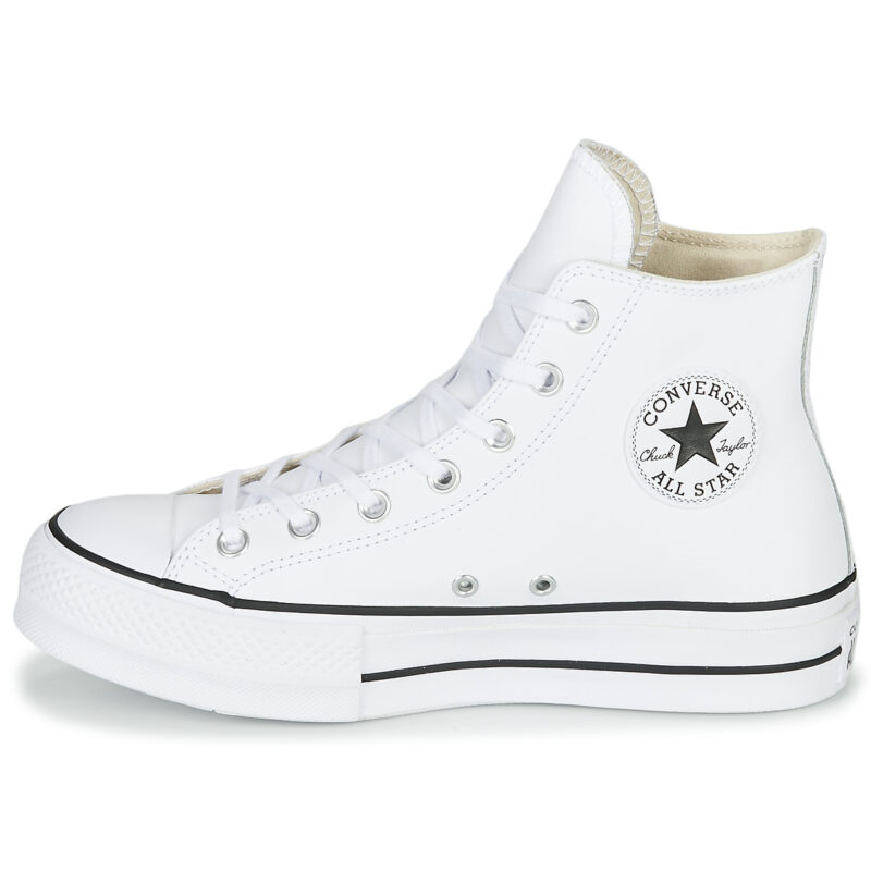 Converse CHUCK TAYLOR ALL STAR LIFT CLEAN LEATHER HI Wei&szlig;e High-Sneaker f&uuml;r Damen - Gr&ouml;&szlig;e 4