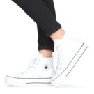 Converse CHUCK TAYLOR ALL STAR LIFT CLEAN LEATHER HI Wei&szlig;e High-Sneaker f&uuml;r Damen - Gr&ouml;&szlig;e 8