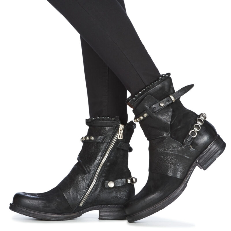 Airstep AS98 SAINT 14 Schwarze Damen-Ankle-Boots - Gr&ouml;&szlig;e 8