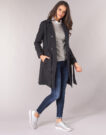 Gabardina Betty London Abrigo largo negro JIVELU para mujer - 3