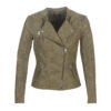 Giacca in pelle Only ONLAVA Kaki Giacche in pelle Donna