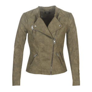 Giacca in pelle  Only  ONLAVA  Kaki Giacche in pelle Donna