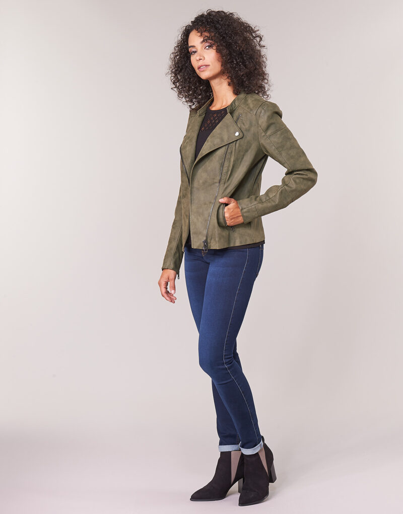 Giacca in pelle Only ONLAVA Kaki Giacche in pelle Donna - 3
