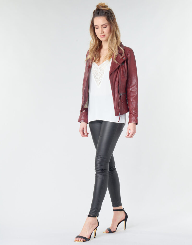 Chaqueta de cueroelle Oakwood CAMERA Red Jackets en pelle Mujer - 3