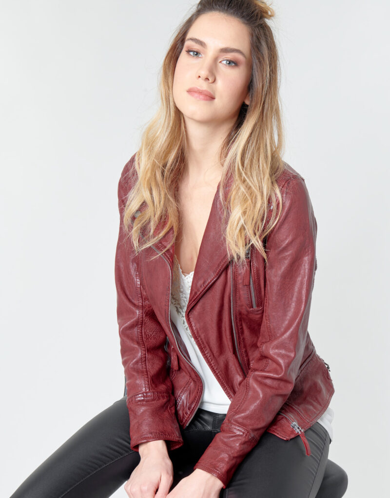 Chaqueta de cueroelle Oakwood CAMERA Red Jackets en pelle Mujer - 5