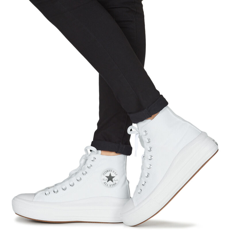Converse Chuck Taylor All Star Move Canvas Color Hi White Damen-Sneaker - Gr&ouml;&szlig;e 8