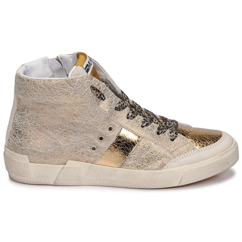Meline NK1384 Gold High Top Sneakers Women - 2