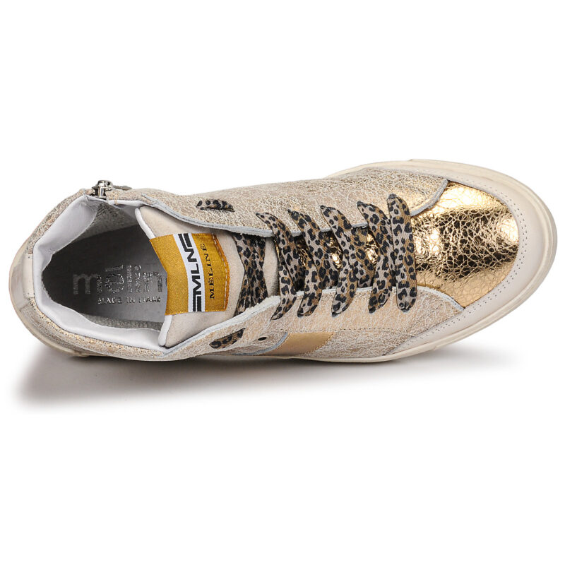 Meline NK1384 Gold High Top Sneakers Women - 6