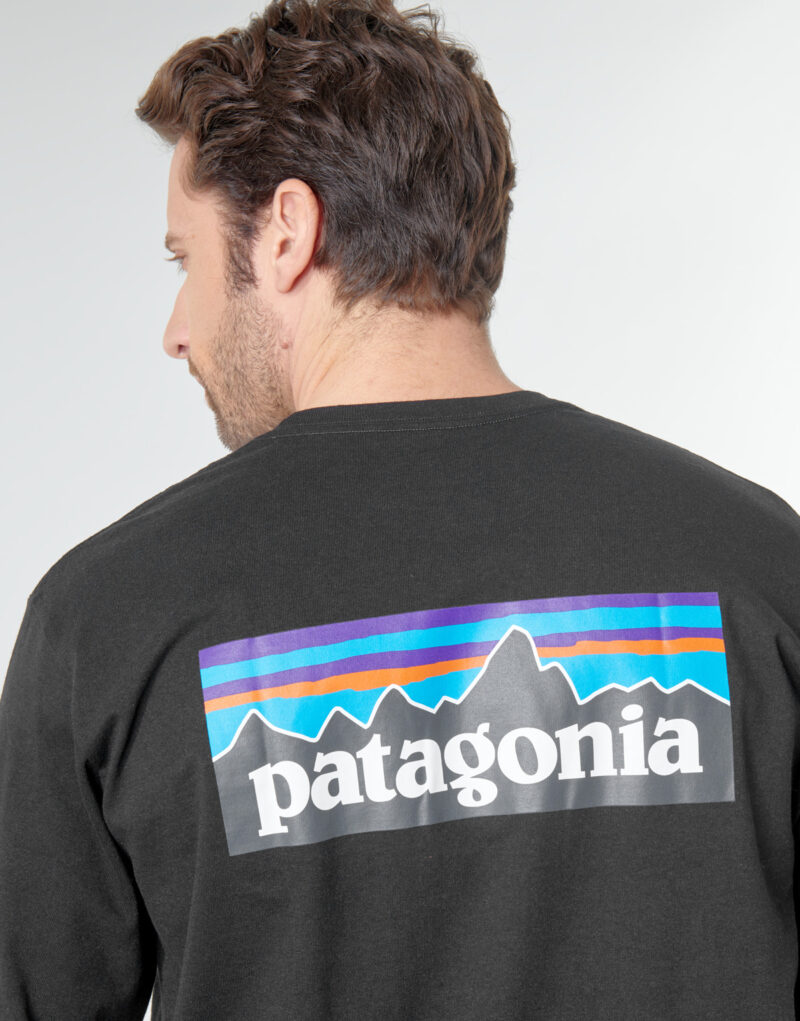 T-shirts a maniche lunghe Patagonia M'S L/S P-6 LOGO RESPONSIBILI-TEE Nero T-shirts a maniche lunghe Uomo - 5