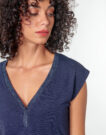 T-shirt Morgan DMAYA Blue Short Sleeve T-Shirt Women - 5
