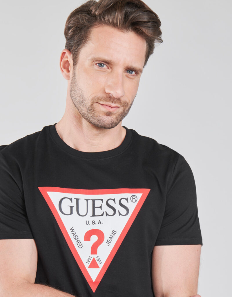 T-shirt Guess CN SS ORIGINAL LOGO TEE Nero T-shirt maniche corte Uomo - 5