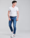 T-shirt Tommy Jeans TJM ORIGINAL JERSEY TEE V NECK Blanc T-shirt &agrave; manches courtes Homme - 3