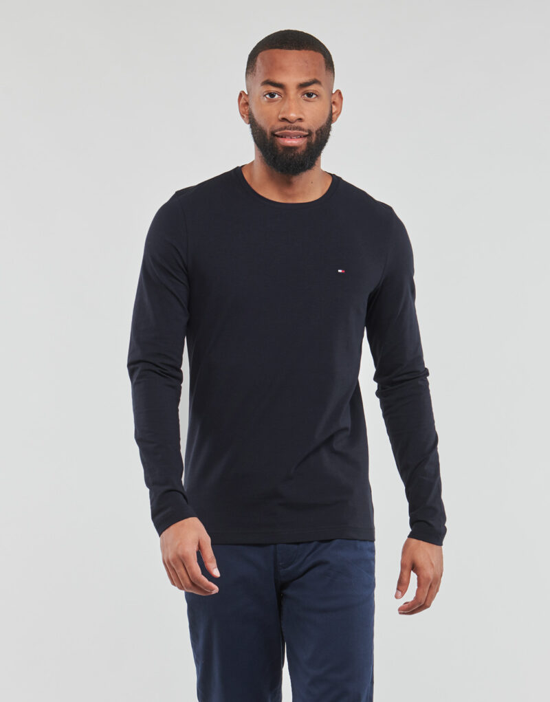 T-shirts a maniche lunghe Tommy Hilfiger STRETCH SLIM FIT LONG SLEEVE TEE Blu T-shirts a maniche lunghe Uomo - 2