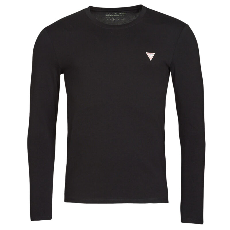 T-shirts a maniche lunghe Guess CN LS CORE TEE Nero T-shirts a maniche lunghe Uomo - 1
