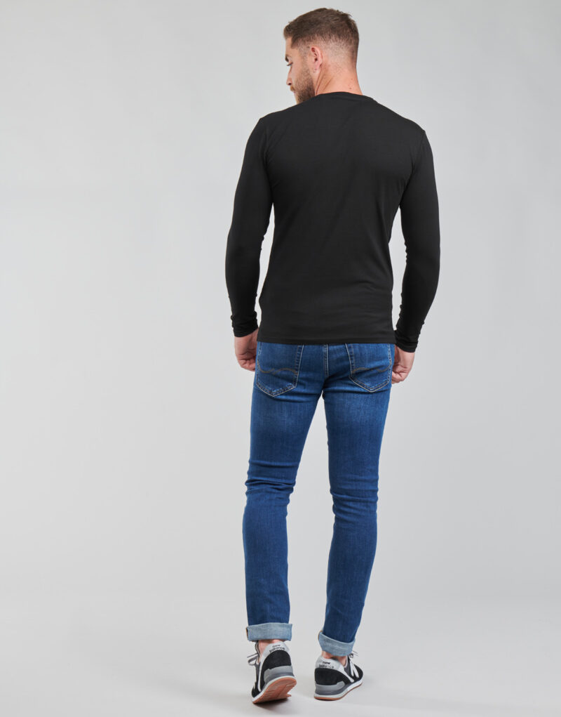 T-shirts a maniche lunghe Guess CN LS CORE TEE Nero T-shirts a maniche lunghe Uomo - 4