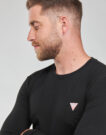 T-shirts a maniche lunghe Guess CN LS CORE TEE Nero T-shirts a maniche lunghe Uomo - 5