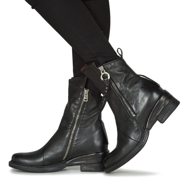 Airstep AS98 MIRACLE ZIP Schwarze Damen-Ankle-Boots - Gr&ouml;&szlig;e 8