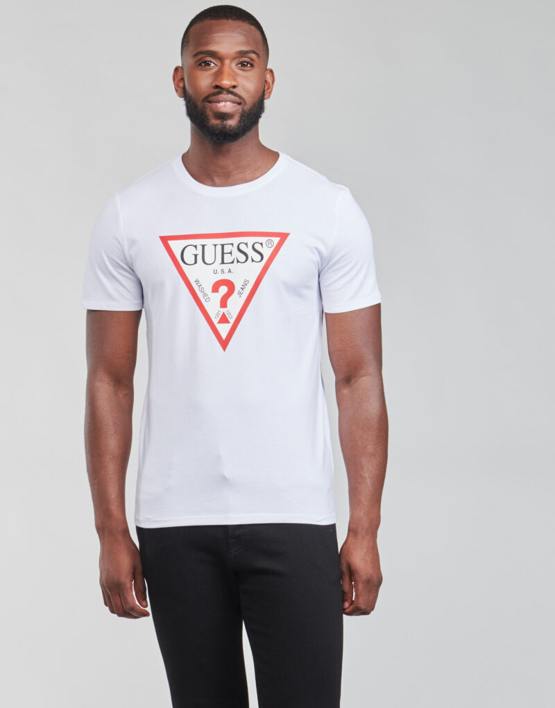 T-shirt Guess CN SS ORIGINAL LOGO TEE White Men's Short Sleeve T-Shirt - 2
