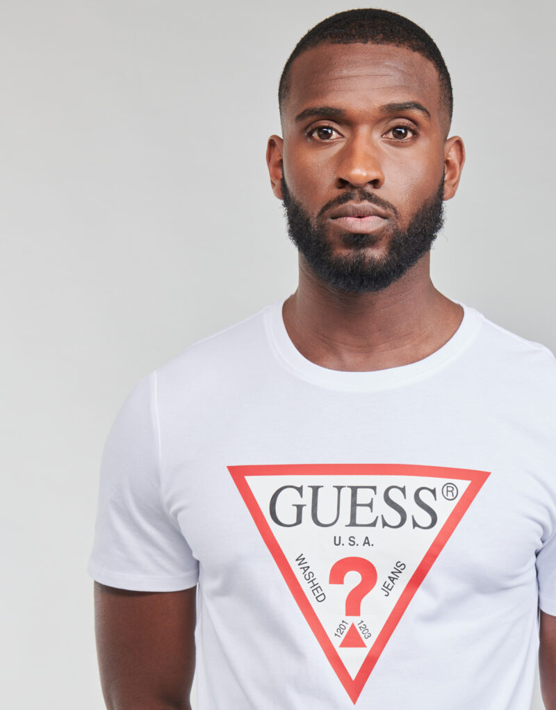 T-shirt Guess CN SS ORIGINAL LOGO TEE White Men's Short Sleeve T-Shirt - 5