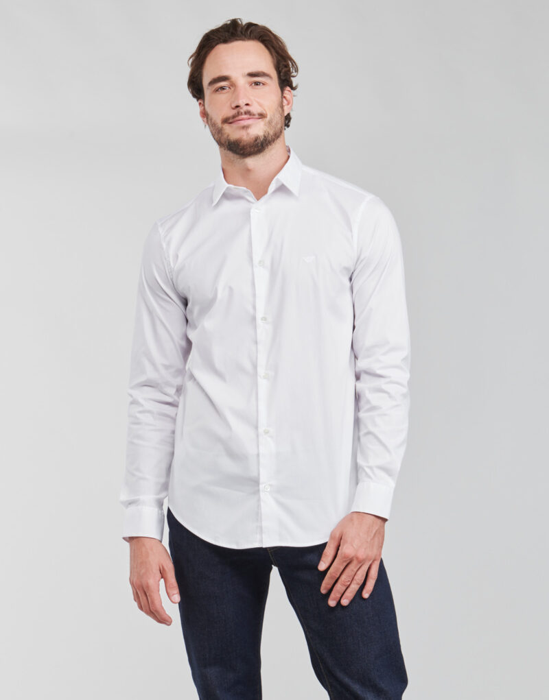 Chemise &agrave; manches longues Emporio Armani Chemises blanches &agrave; manches longues pour hommes 8N1C09 - 2