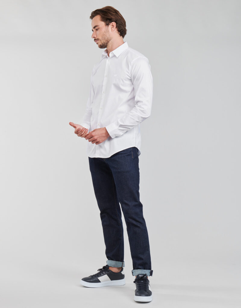 Chemise &agrave; manches longues Emporio Armani Chemises blanches &agrave; manches longues pour hommes 8N1C09 - 3