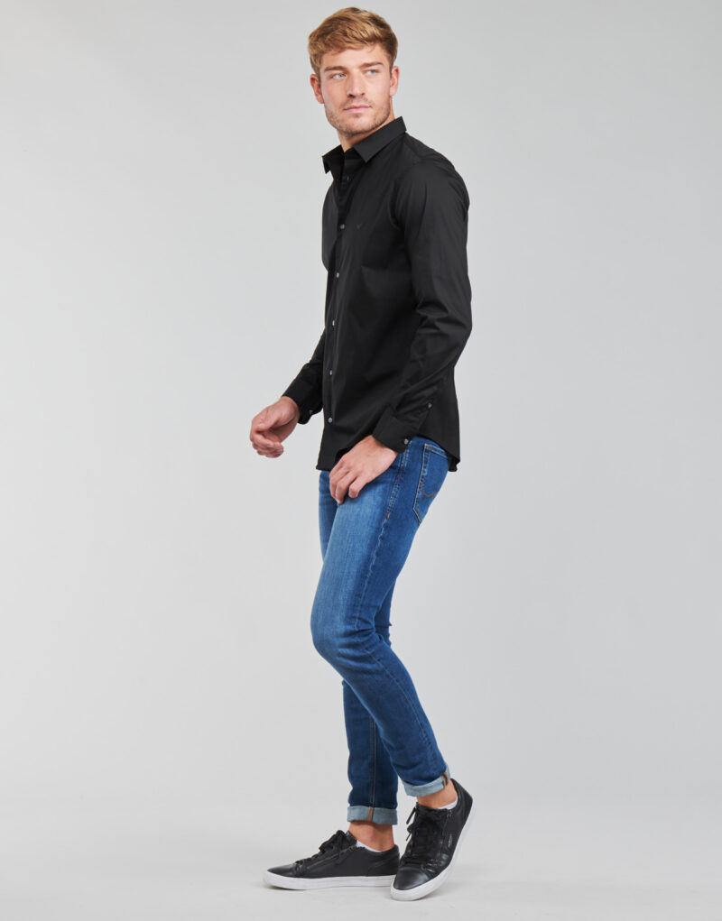 Chemise &agrave; manches longues Emporio Armani Chemises &agrave; manches longues noires pour hommes 8N1C09 - 3