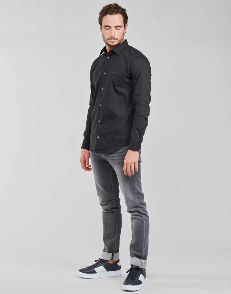 Chemise &agrave; manches longues Emporio Armani Chemises &agrave; manches longues bleues pour hommes 8N1C09 - 3