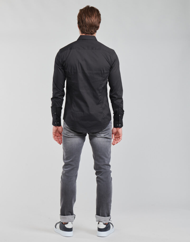 Chemise &agrave; manches longues Emporio Armani Chemises &agrave; manches longues bleues pour hommes 8N1C09 - 4