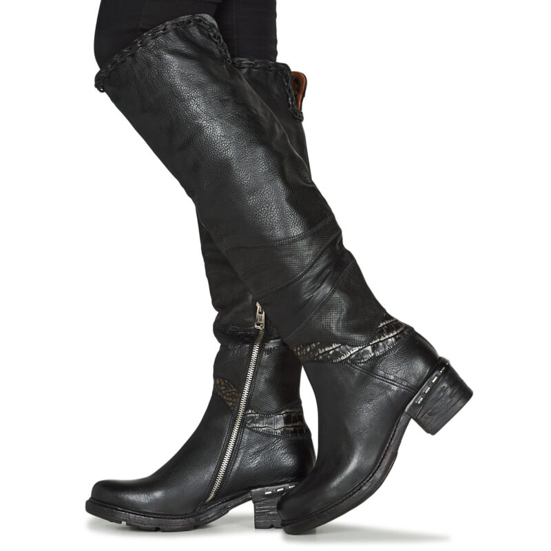 Airstep / A.S.98 NOVASUPER HIGH Schwarz Damen-Stiefeletten bis zur Mitte des Oberschenkels - 8