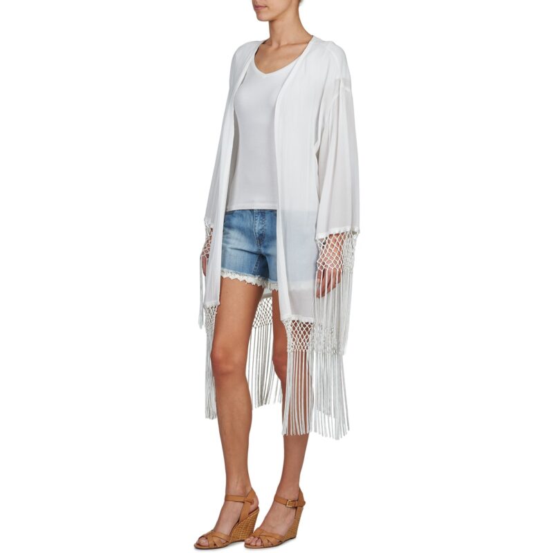Brigitte Bardot ANTOINETTE Wei&szlig;e Damenweste / Strickjacke - Gr&ouml;&szlig;e 4