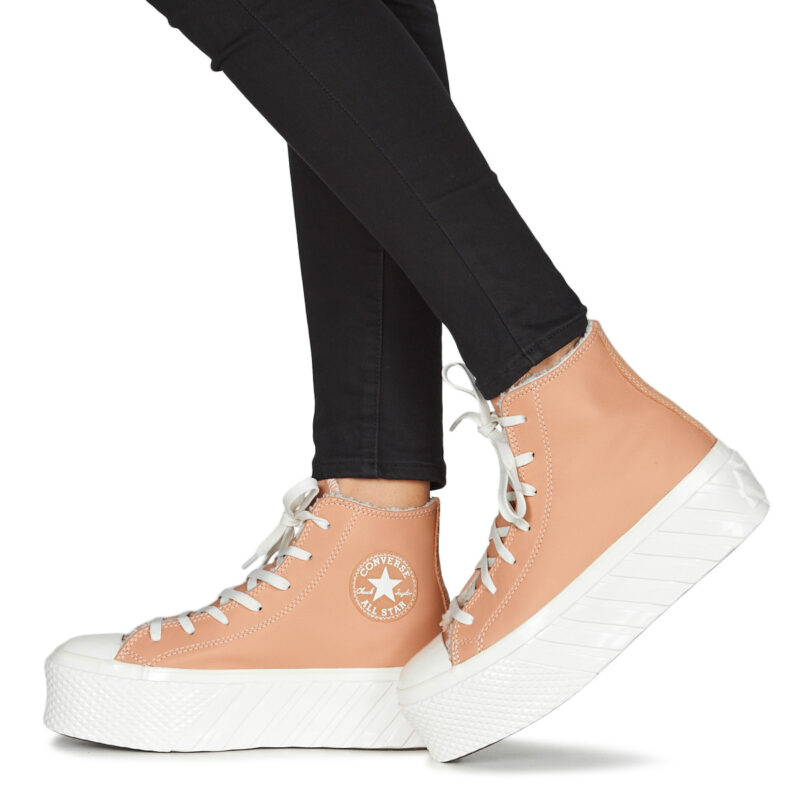 Converse CHUCK TAYLOR ALL STAR LIFT 2X COZY TONES HI Beige Sneakers alte Donna - 8