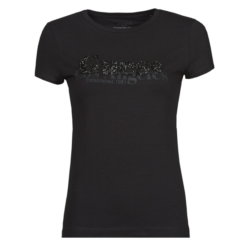 T-Shirt Guess SS CN ASTRELLE Schwarzes Kurzarm-T-Shirt f&uuml;r Damen - 1