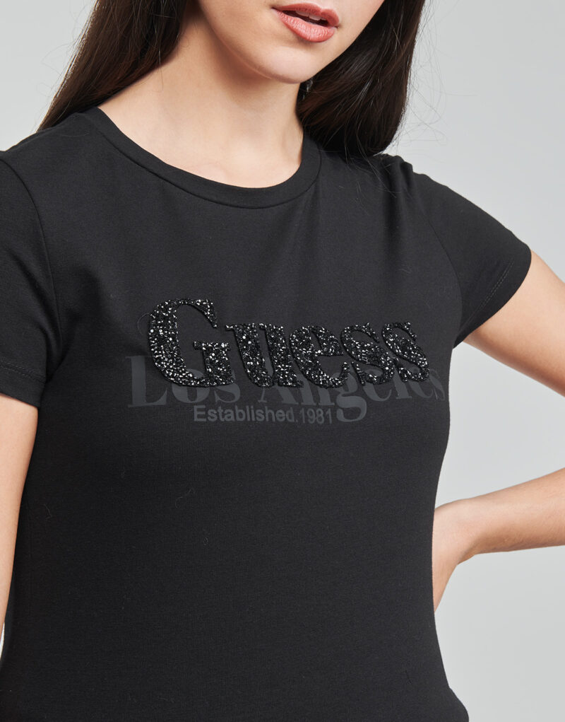 T-Shirt Guess SS CN ASTRELLE Schwarzes Kurzarm-T-Shirt f&uuml;r Damen - 5