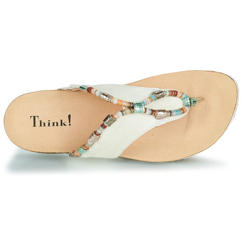 Think JULIA Blanc Tongs Femme - 6