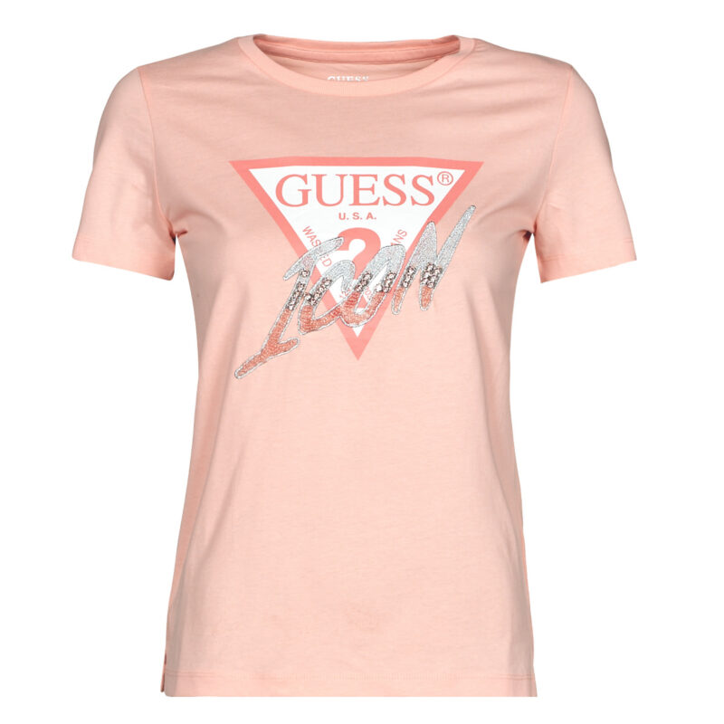 T-Shirt Guess SS CN ICON TEE Rosa T-shirt maniche corte Donna - 1