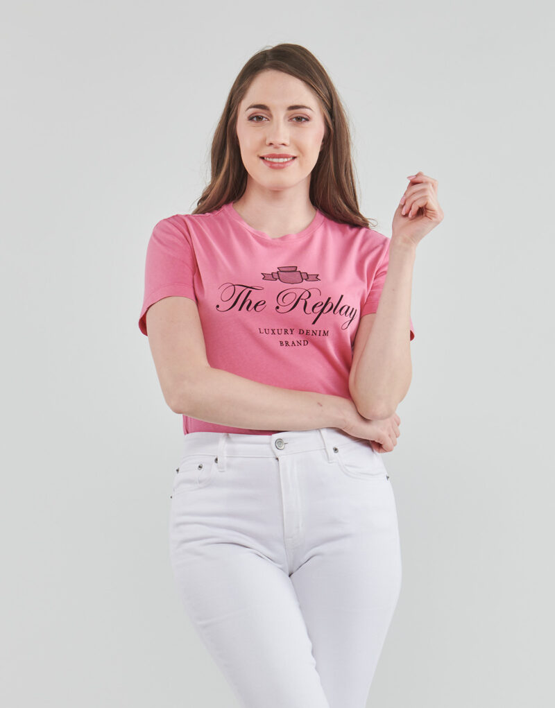 Replay W3572A Rosa T-Shirt Damen Kurzarm-T-Shirt - 2