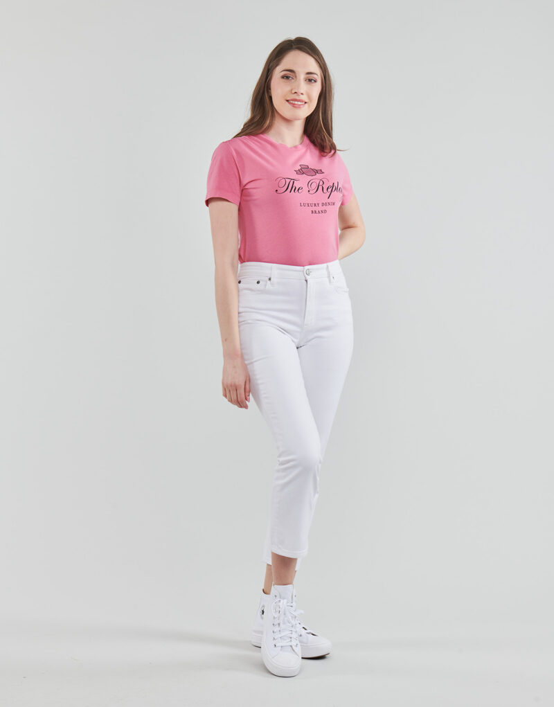 Replay W3572A Rosa T-Shirt Damen Kurzarm-T-Shirt - 3