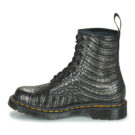 Dr. Martens  1460 Gunmetal Wild Croc Emboss  Nero -  Stivaletti Donna - 4