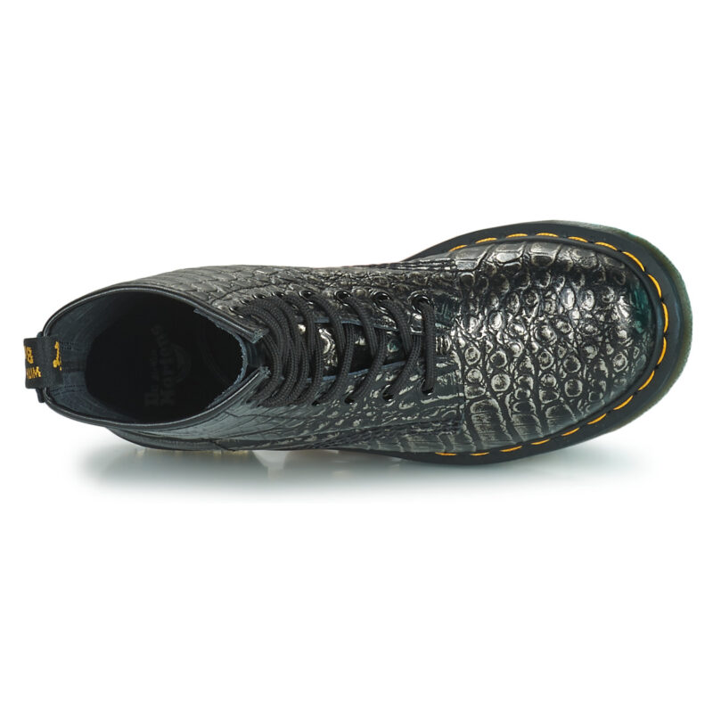 Dr. Martens  1460 Gunmetal Wild Croc Emboss  Nero -  Stivaletti Donna - 6