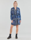 Abito corto Liu Jo ABITO CAMICIA DEN.BLUE PRINTS WASH Blu Abiti corti Donna - 2