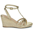 Cosmo Paris ROBBIE Gold Keilabsatz Sandalen Damen - 2