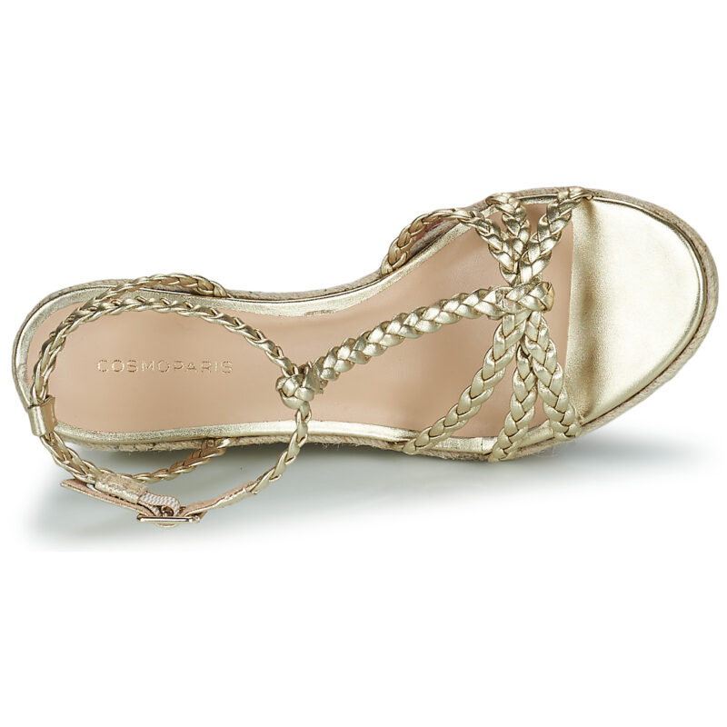 Cosmo Paris ROBBIE Gold Keilabsatz Sandalen Damen - 6