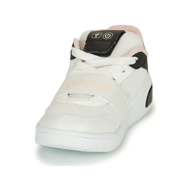 Geox J XLED G. A - Baskets enfant blanches MESH+ECOP BOTT - 3