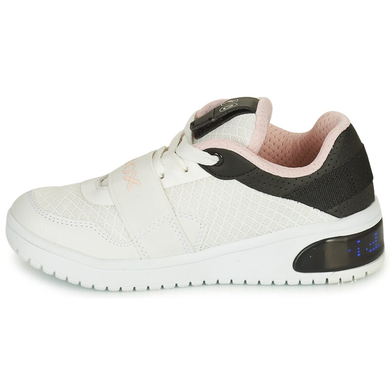 Geox J XLED G. A - Baskets enfant blanches MESH+ECOP BOTT - 4