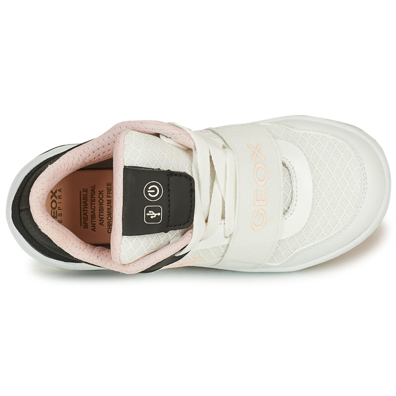 Geox J XLED G. A - Baskets enfant blanches MESH+ECOP BOTT - 6