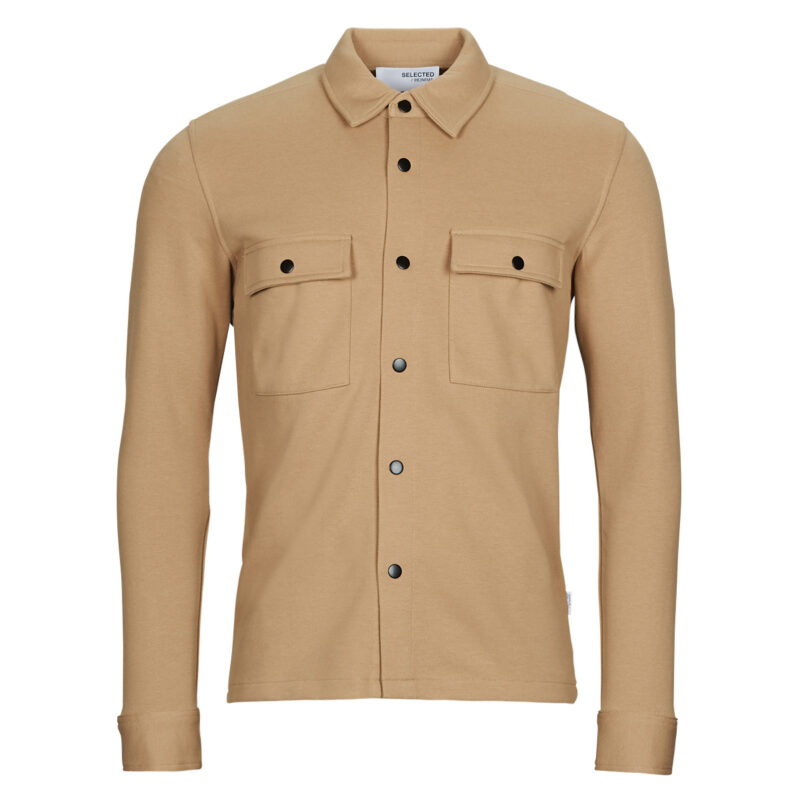 Selected SLHJACKIE SWEAT JACKET Beige Men's Jackets - 1